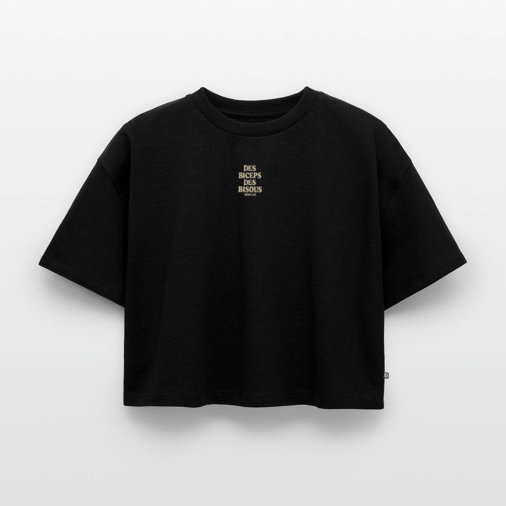 Crop top bio Oversize Femme - noir