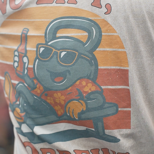 T-shirt Oversize Délavé No Lift, No Brews – 100% Coton Bio, Unisexe