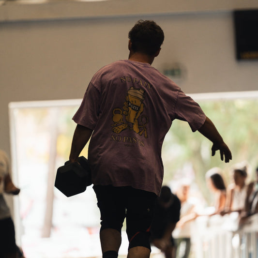 T-shirt Oversize Délavé No Pain No Pastis – 100% Coton Bio, Unisexe