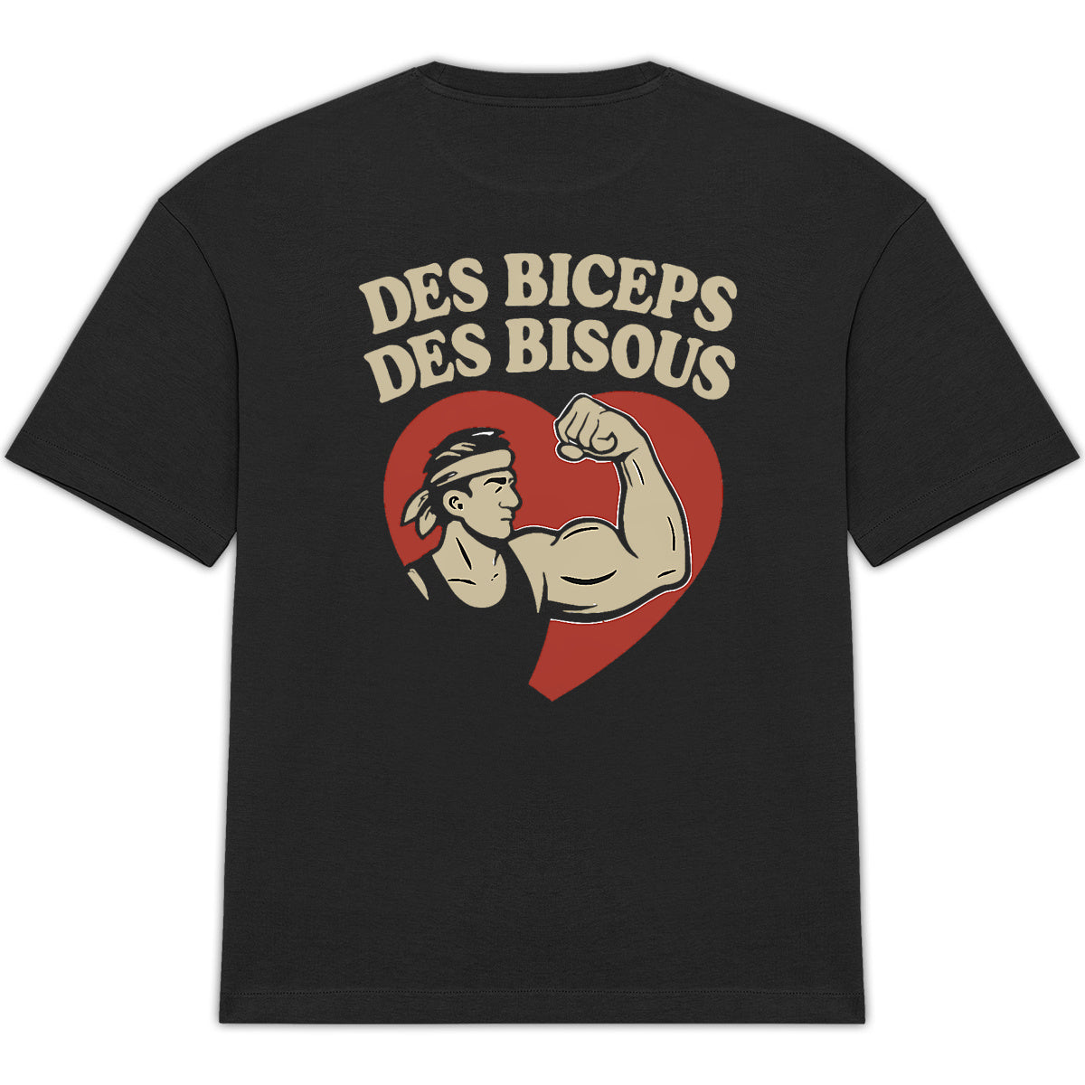 T-shirt Oversize Des Biceps, Des Bisous – 100% Coton Bio, Unisexe