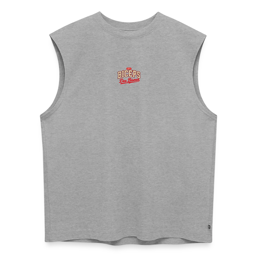 Tank top coupe classique Des Biceps Des Bisous V2 Athletic Dept. gris chiné, coton bio – WOD.LOL