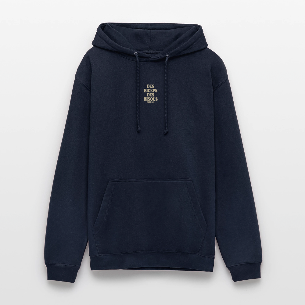 Hoodie Unisexe Des Biceps, Des Bisous - navy