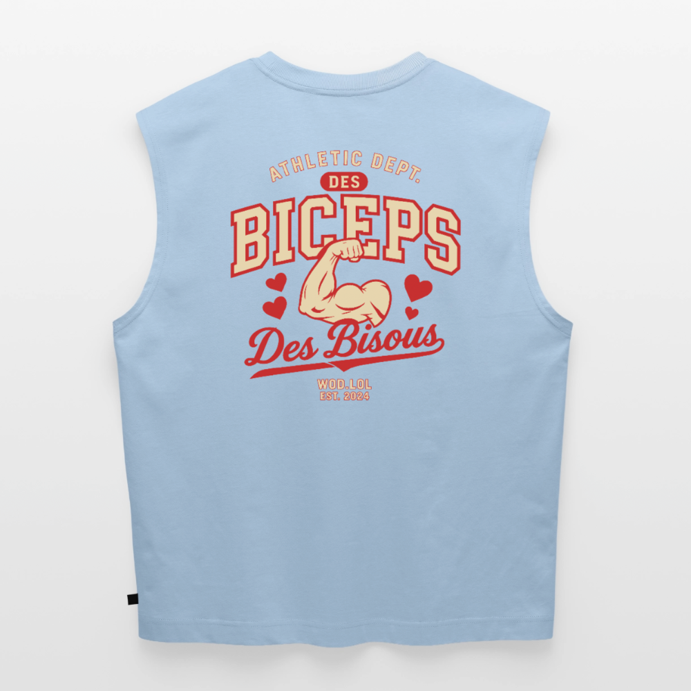 Tank top coupe classique Des Biceps Des Bisous V2 Athletic Dept. bleu clair, coton bio – WOD.LOL