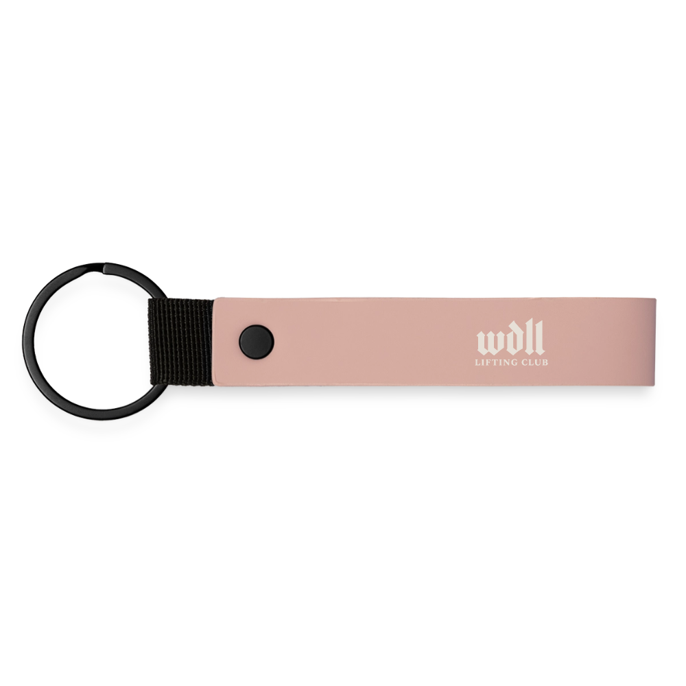 Porte-clés WDLL Lifting Club rose, dragonne mate avec logo – WOD.LOL