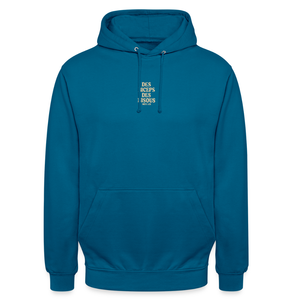Hoodie Unisexe Des Biceps, Des Bisous - deep sea blue 