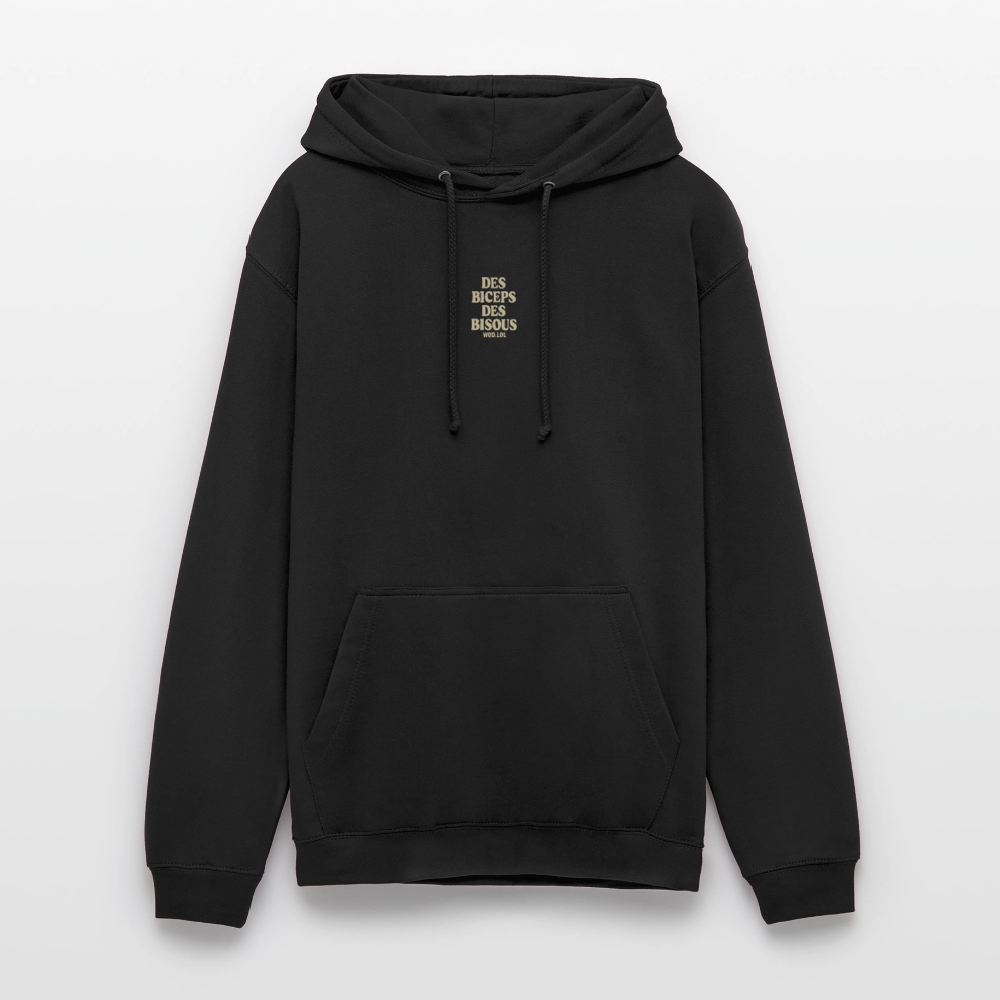 Hoodie Unisexe Des Biceps, Des Bisous - black
