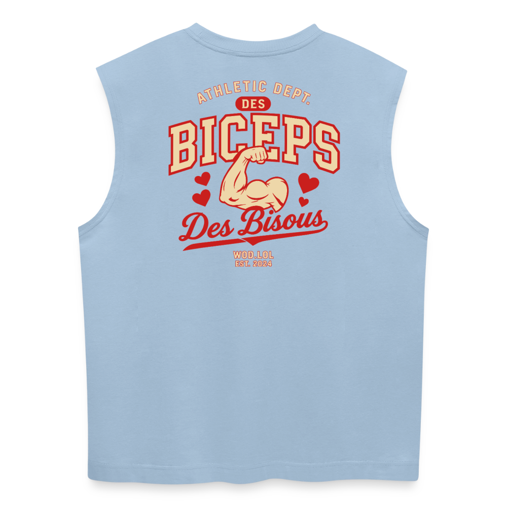 Tank top coupe classique Des Biceps Des Bisous V2 Athletic Dept. bleu clair, coton bio – WOD.LOL