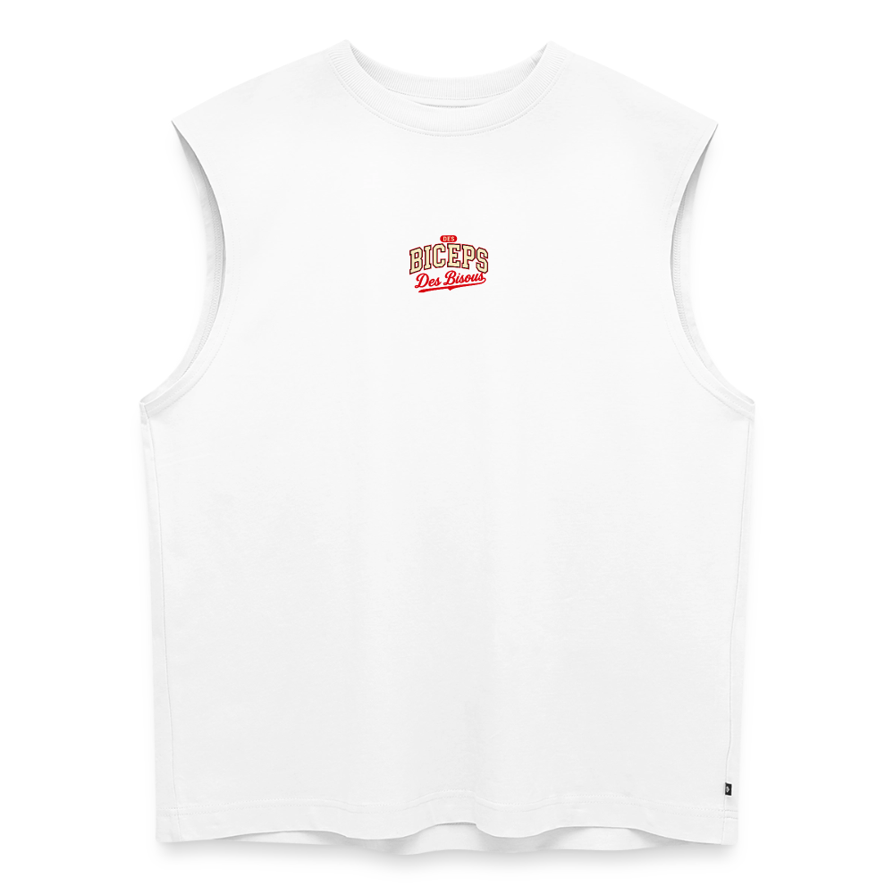 Tank top coupe classique Des Biceps Des Bisous V2 Athletic Dept. blanc, coton bio – WOD.LOL
