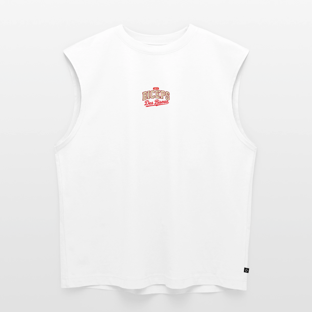 Tank top coupe classique Des Biceps Des Bisous V2 Athletic Dept. blanc, coton bio – WOD.LOL