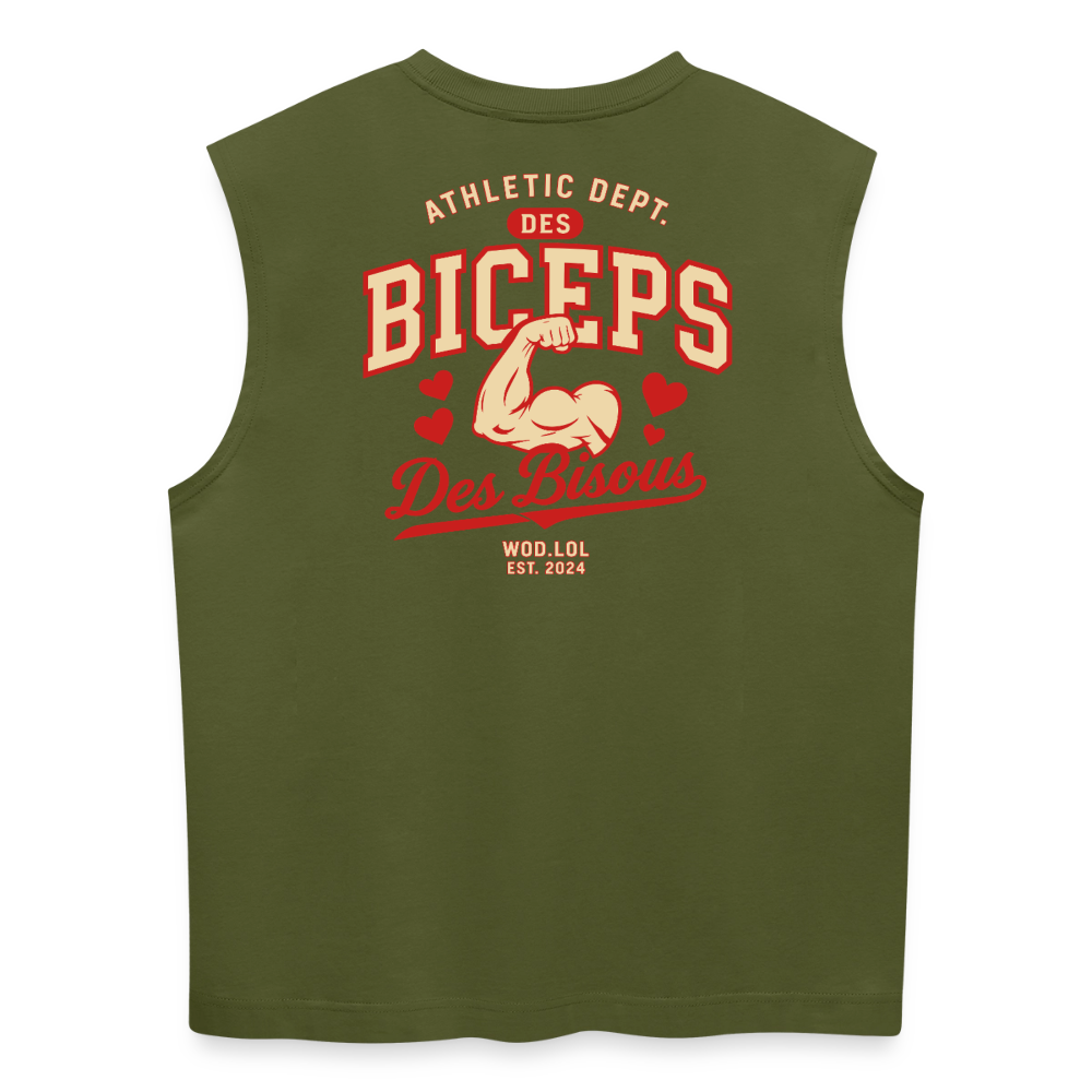 Tank top coupe classique Des Biceps Des Bisous V2 Athletic Dept. kaki, coton bio – WOD.LOL
