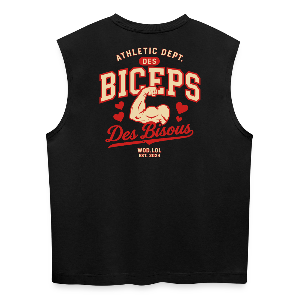 Tank top coupe classique Des Biceps Des Bisous V2 Athletic Dept. noir, coton bio – WOD.LOL