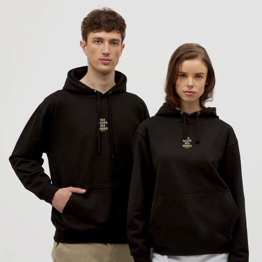 Hoodie Unisexe Des Biceps, Des Bisous - black