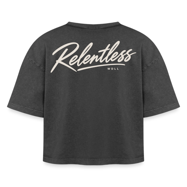 Crop Top Boxy WDLL Relentless – Acid Wash, 100% Coton, Femme