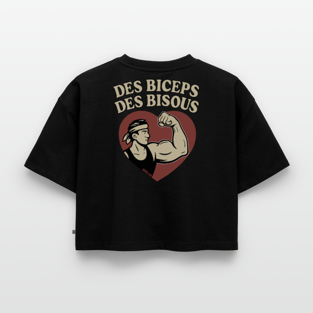 Crop top bio Oversize Femme - noir