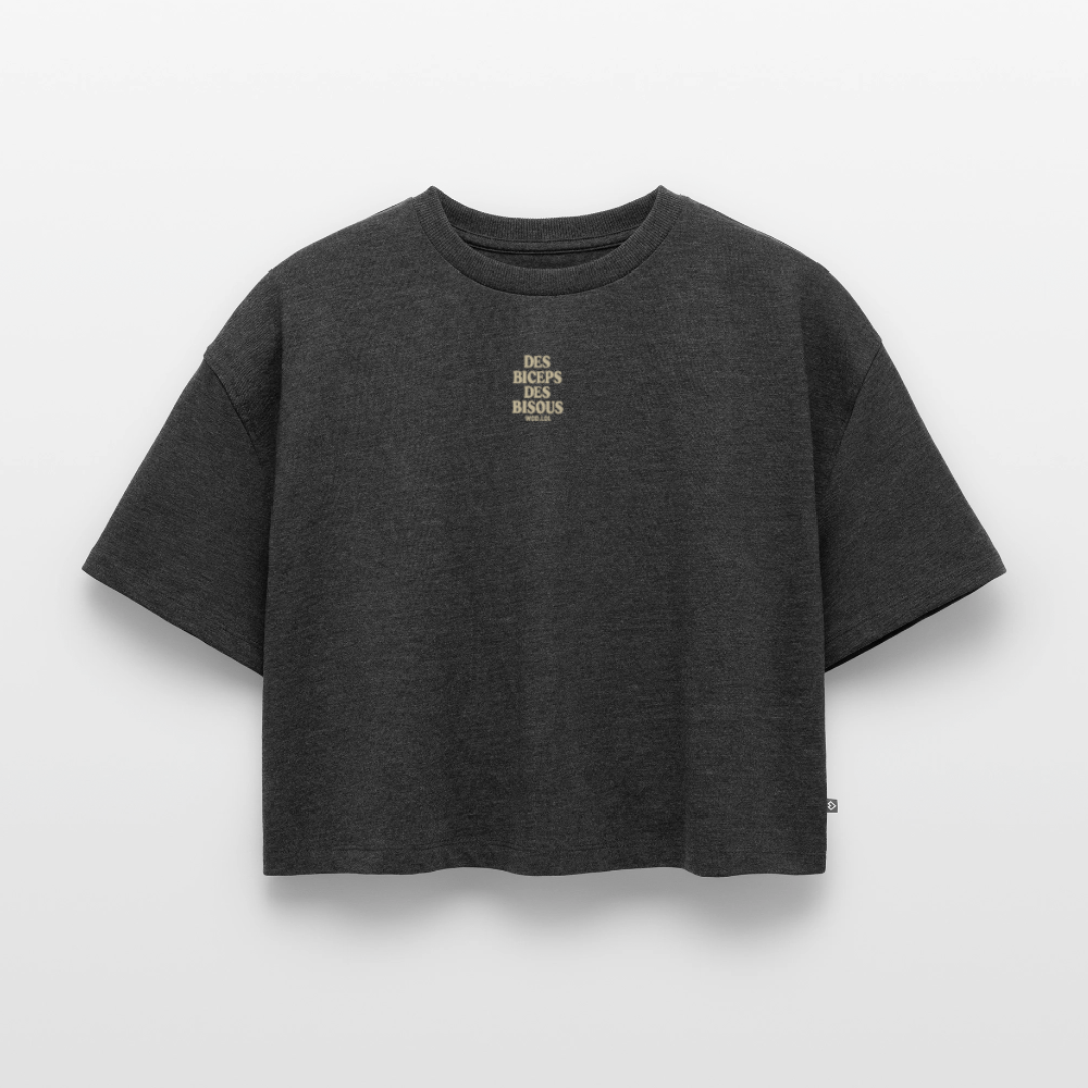Crop top bio Oversize Femme - anthracite chiné