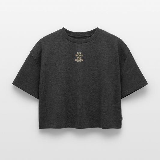 Crop top bio Oversize Femme - anthracite chiné