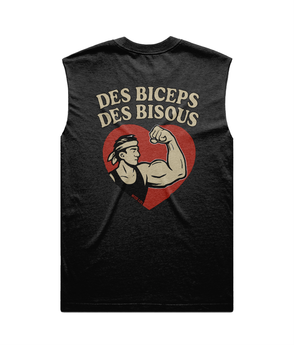 Oversized Tank Top "Biceps, Kisses" - 100% Carded Cotton, Unisex