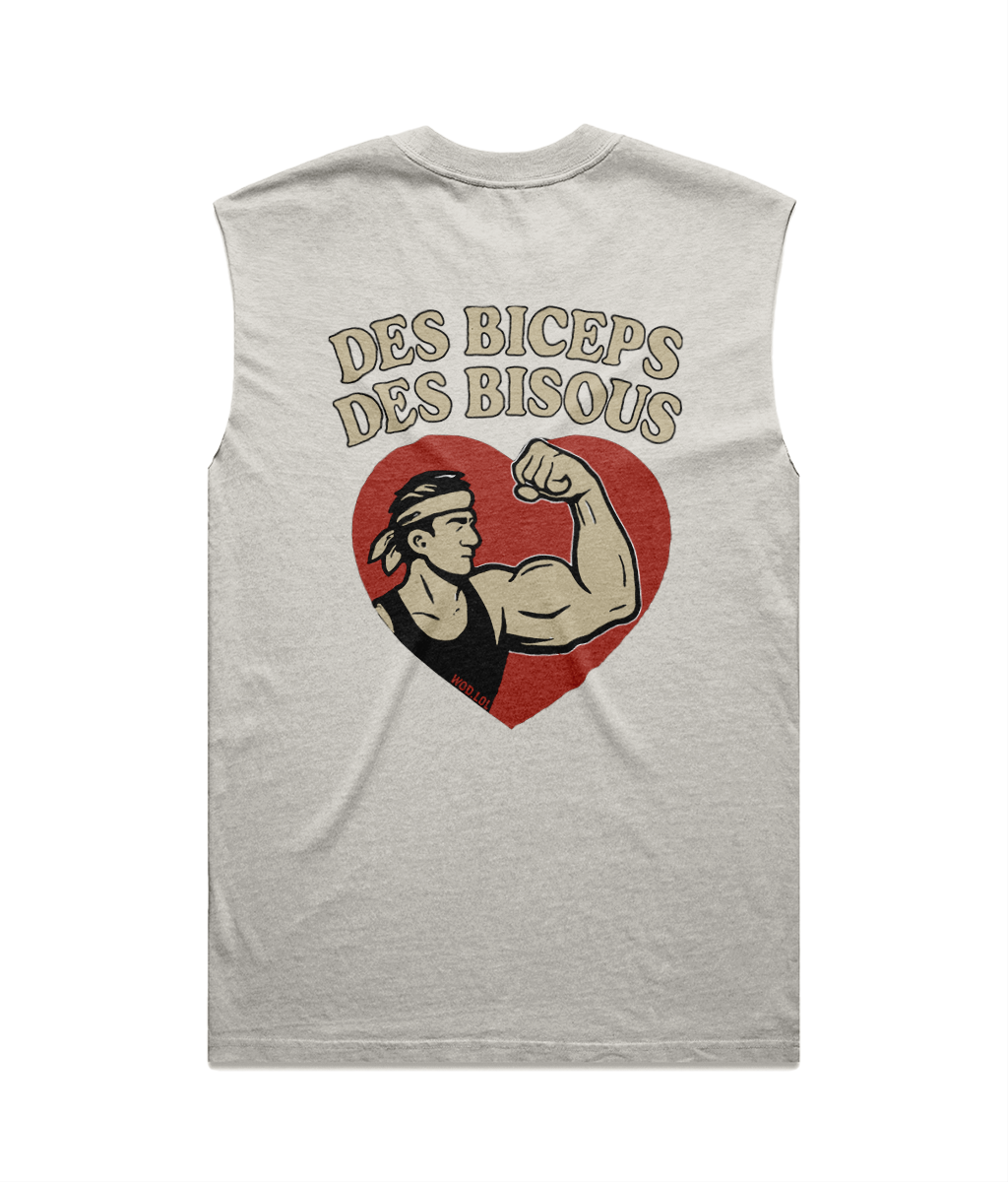 Oversized Tank Top "Biceps, Kisses" - 100% Carded Cotton, Unisex