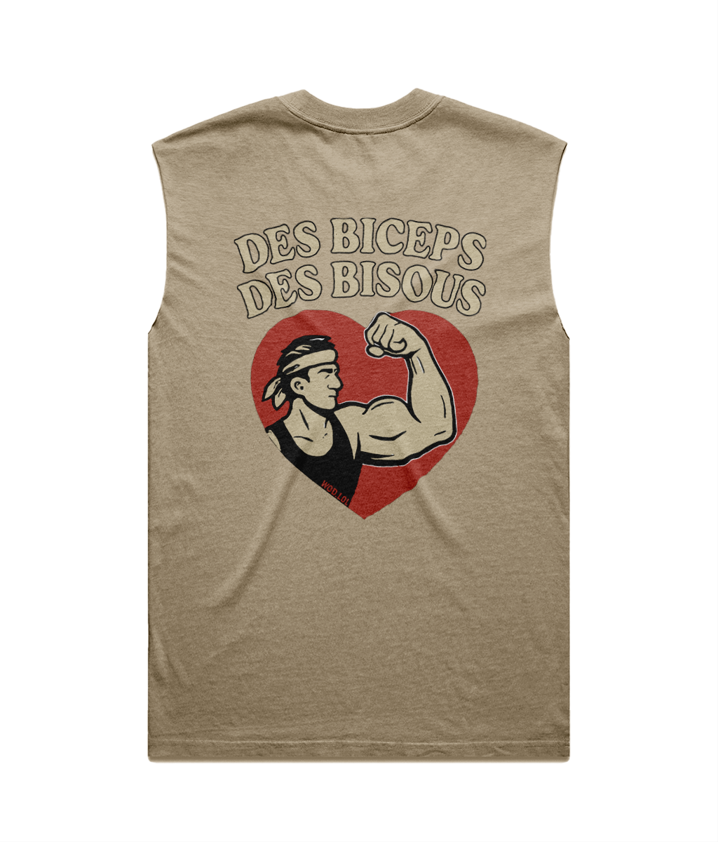 Oversized Tank Top "Biceps, Kisses" - 100% Carded Cotton, Unisex