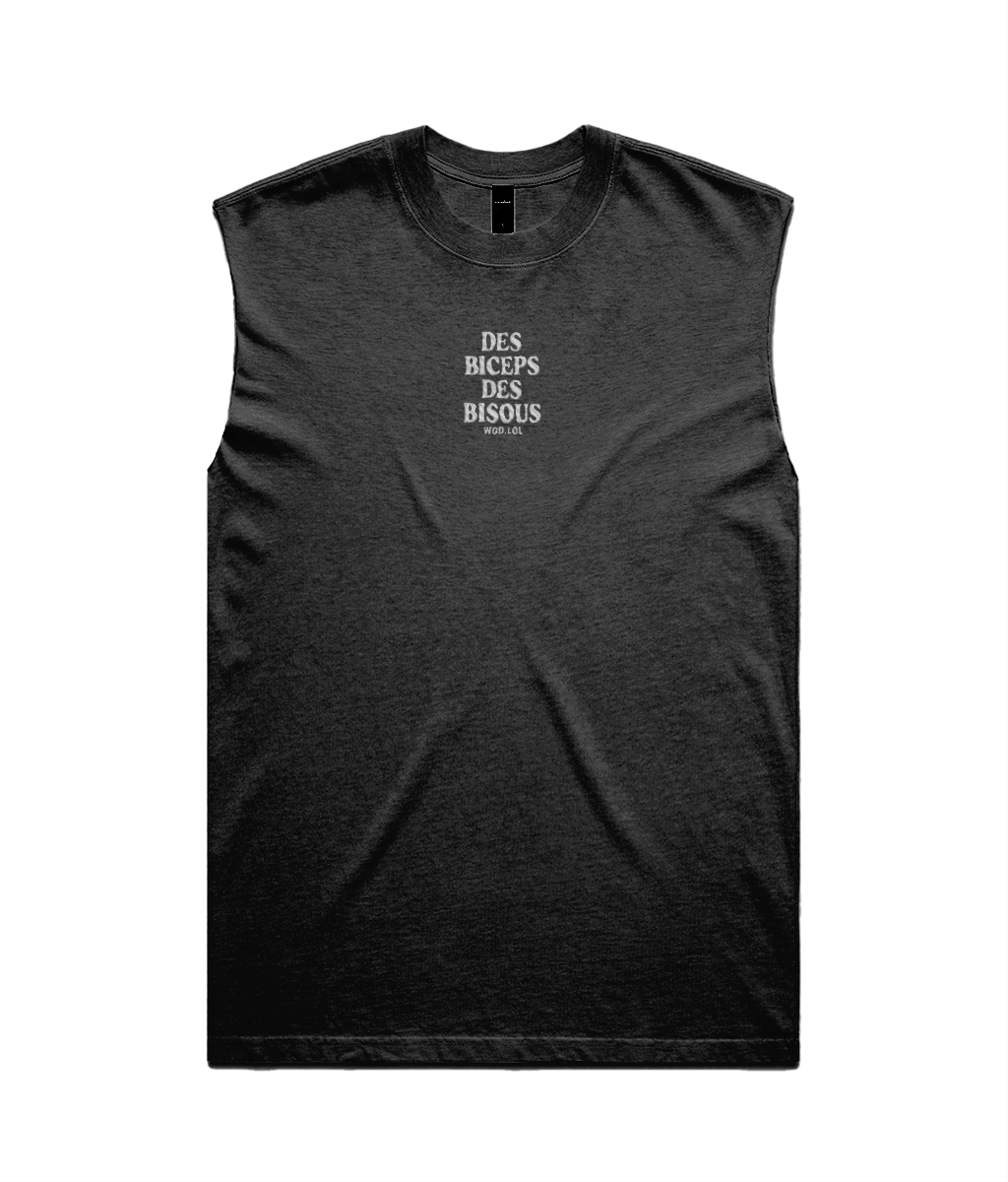 Oversized Tank Top "Biceps, Kisses" - 100% Carded Cotton, Unisex