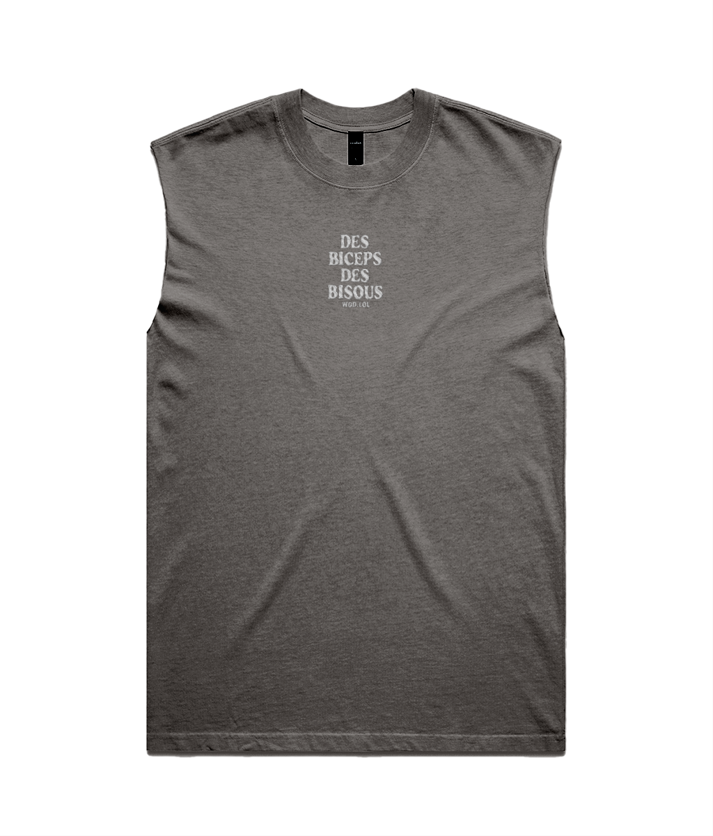 Oversized Tank Top "Biceps, Kisses" - 100% Carded Cotton, Unisex