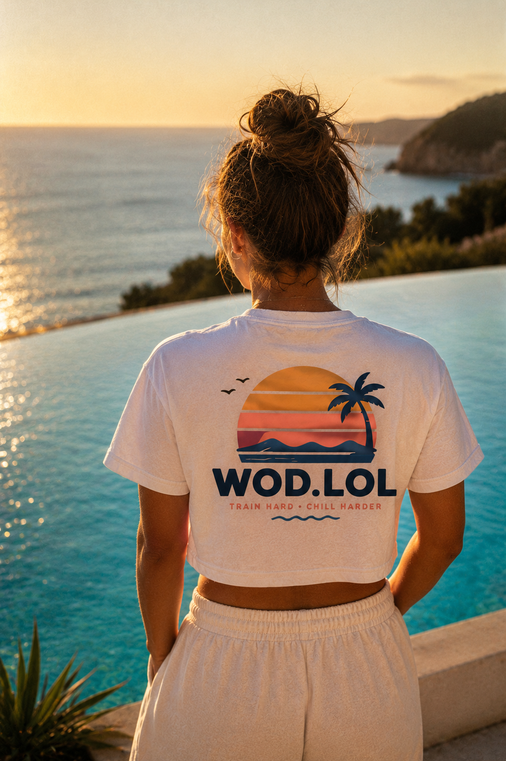 Crop top femme Summer Sunset | WOD.LOL