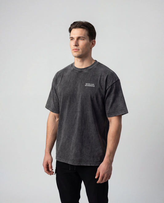 T-shirt Oversize Délavé “Squat Authority” – Strength Division