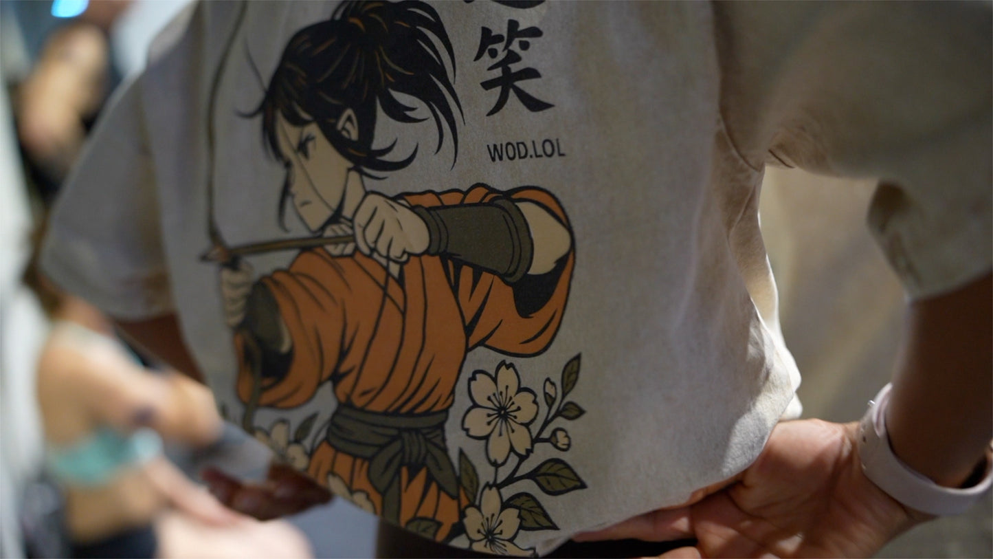 T-shirt Oversize "Kyudo Spirit" – Snow Wash, 100% Coton, Unisexe