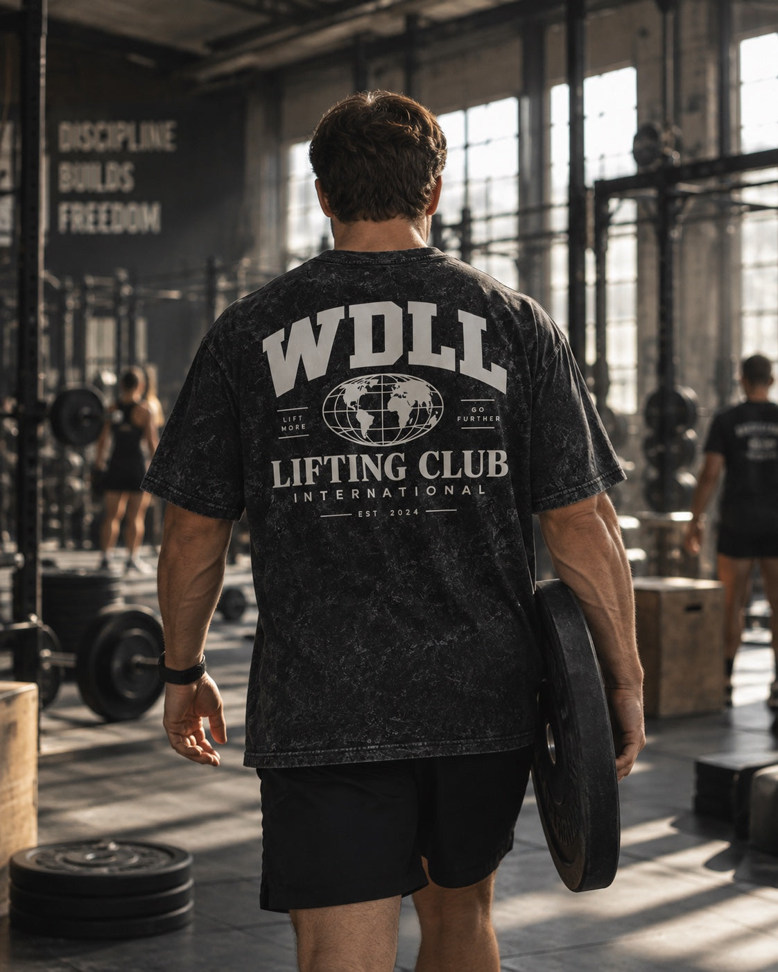 T-shirt Oversize WDLL Lifting Club International – Snow Wash, 100% Coton, Unisexe