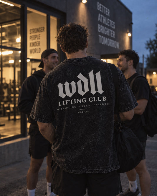 T-shirt Oversize WDLL Lifting Club – Snow Wash, 100% Coton, Unisexe
