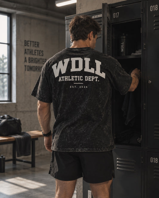 T-shirt Oversize WDLL Athletic Dept. – Snow Wash, 100% Coton, Unisexe