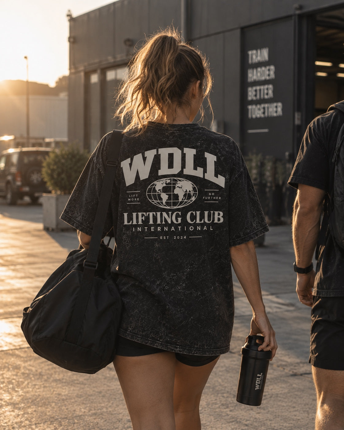 T-shirt Oversize WDLL Lifting Club International – Snow Wash, 100% Coton, Unisexe