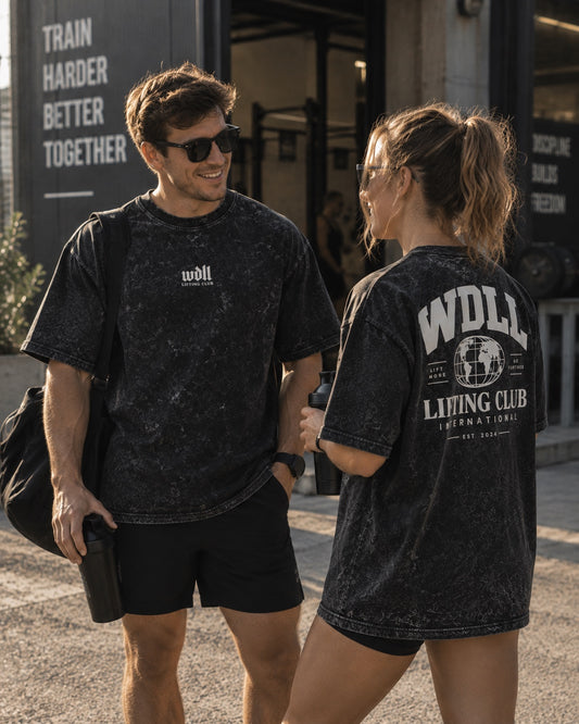 T-shirt Oversize WDLL Lifting Club International – Snow Wash, 100% Coton, Unisexe