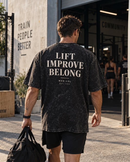 T-shirt Oversize WDLL Lift Improve Belong – Snow Wash, 100% Coton, Unisexe