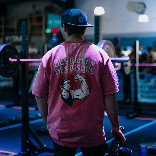*discount* T-shirt Oversize Délavé Des Biceps, Des Bisous taille M, couleur Rose