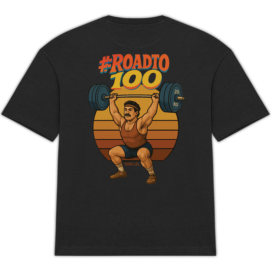 T-shirt Oversize #RoadTo100 – 100% Coton Bio, Unisexe