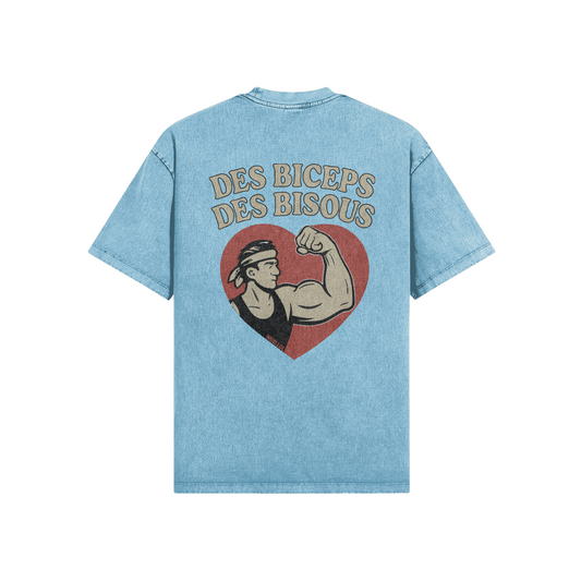 dos T-shirt Oversize Délavé Des Biceps Des Bisous gris CrossFit oversize WOD.LOL