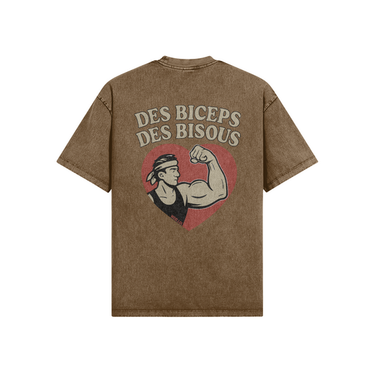 dos T-shirt Oversize Délavé Des Biceps Des Bisous bordeaux CrossFit oversize WOD.LOL
