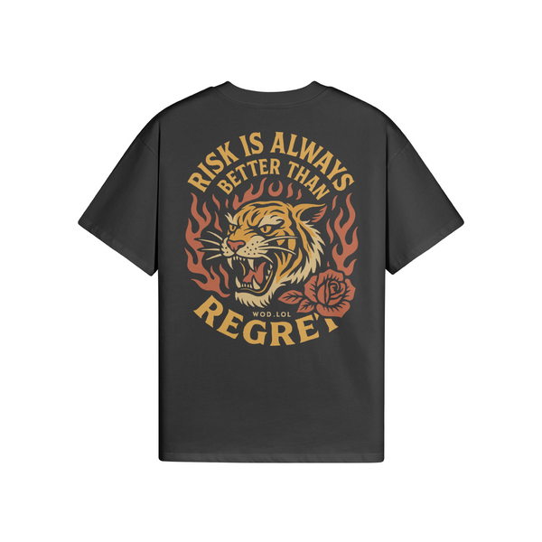 T-shirt Oversize "Risk Is Always Better Than Regret" – Unisexe