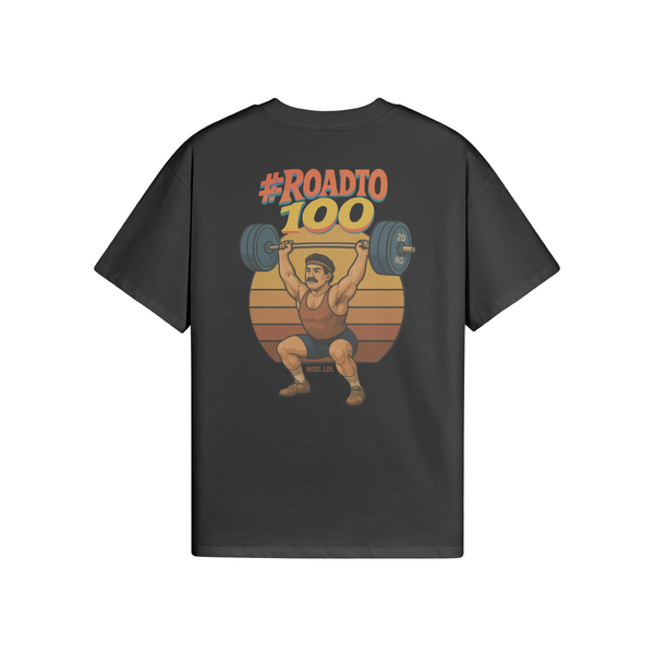 T-shirt Oversize #RoadTo100 – 100% Coton Bio, Unisexe