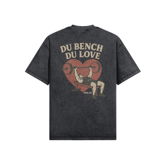 dos T-shirt Oversize Délavé Du Bench Du Love beige CrossFit oversize WOD.LOL