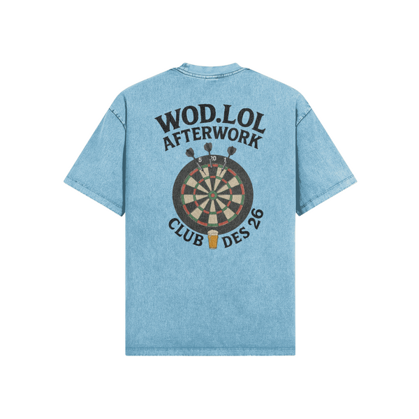 T-shirt Oversize Délavé "Afterwork Darts – Club des 26" – 100 % Coton Bio, Unisexe