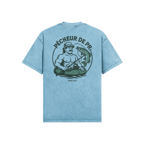 T-shirt Oversize Délavé “Vincent Pêche – Version 2” – 100 % Coton Bio,