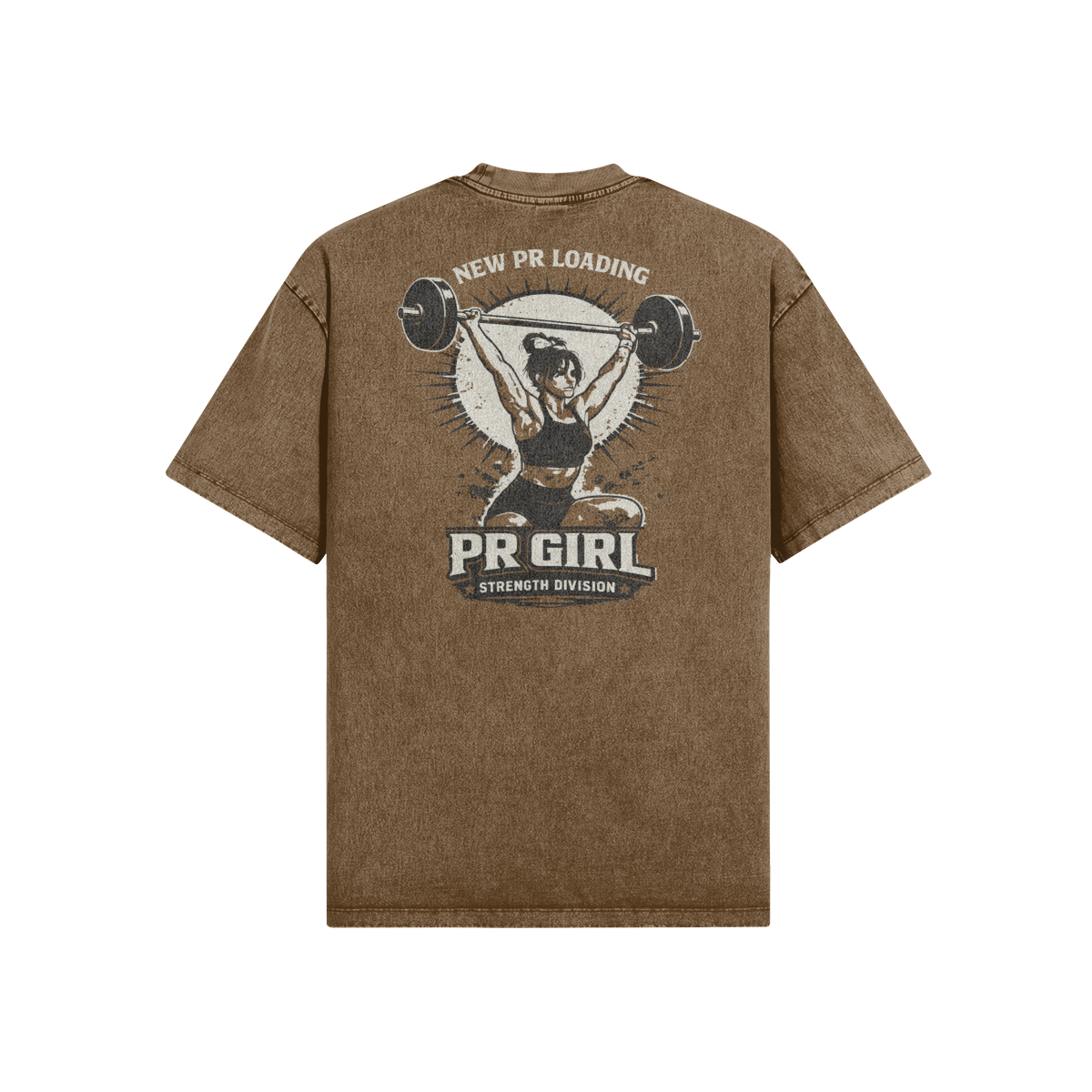 homme portant t-shirt salle de sport délavé PR Girl Special Brune – WOD.LOL