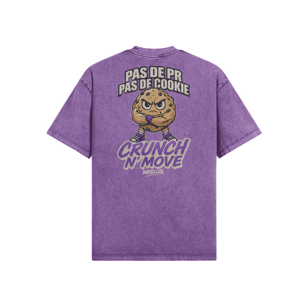 T-shirt Oversize Délavé « Pas de PR, Pas de Cookie » – Crunch N’ Move x WOD.LOL