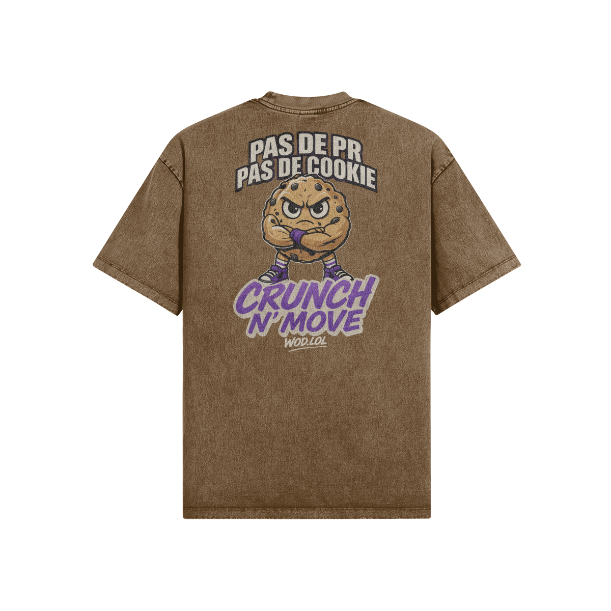 dos T-shirt Oversize Délavé Pas de PR Pas de Cookie bordeaux CrossFit WOD.LOL