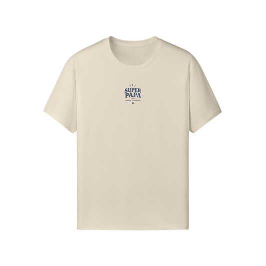 T-Shirt Superpapa beige – face avant – cadeau papa WOD.LOL