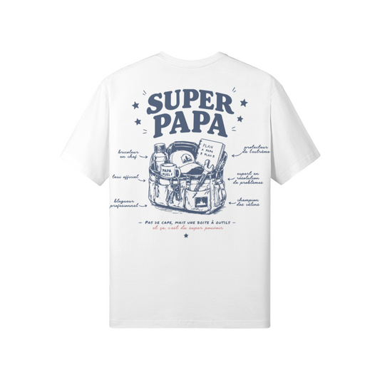 T-shirt Superpapa cadeau fête des pères – humour gym – WOD.LOL