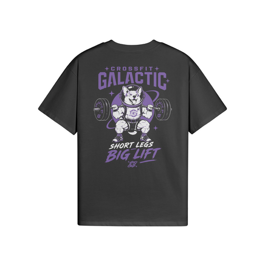 T-shirt oversize crossfit Doug noir, dos avec le corgi de CrossFit Galactic (Tosse, Landes) — WOD.LOL