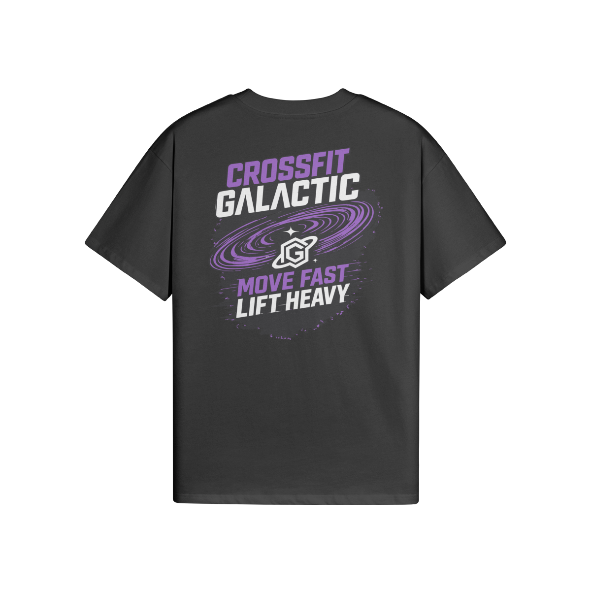 T-shirt oversize crossfit Original noir — mockup WOD.LOL x CrossFit Galactic Tosse